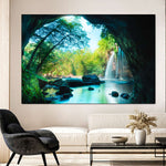 Thai Cave Waterfall Wall Art