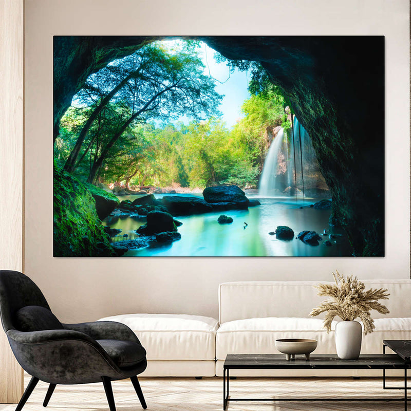 Thai Cave Waterfall Wall Art