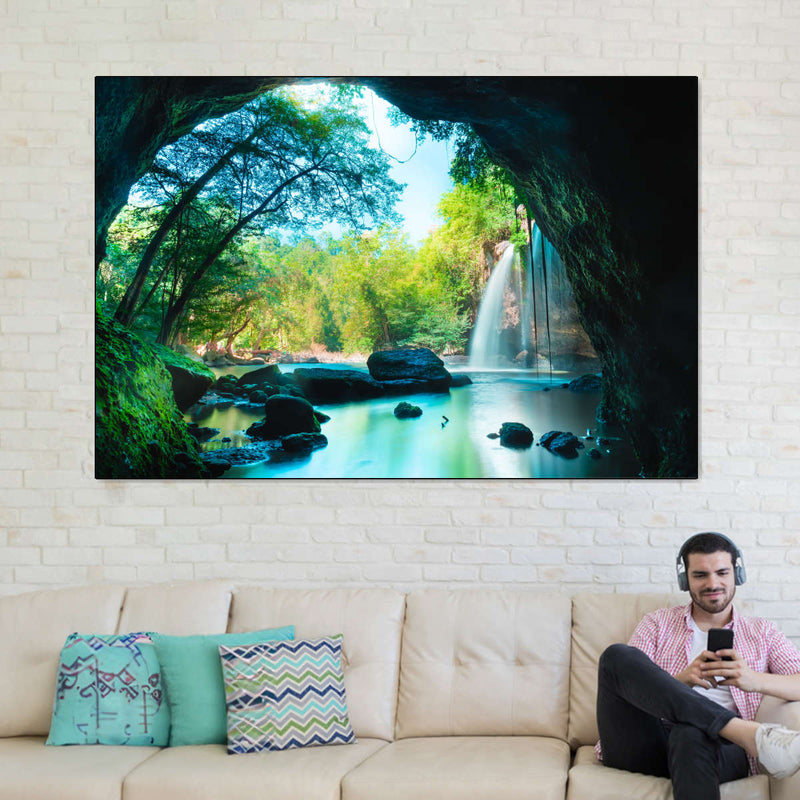 Thai Cave Waterfall Wall Art
