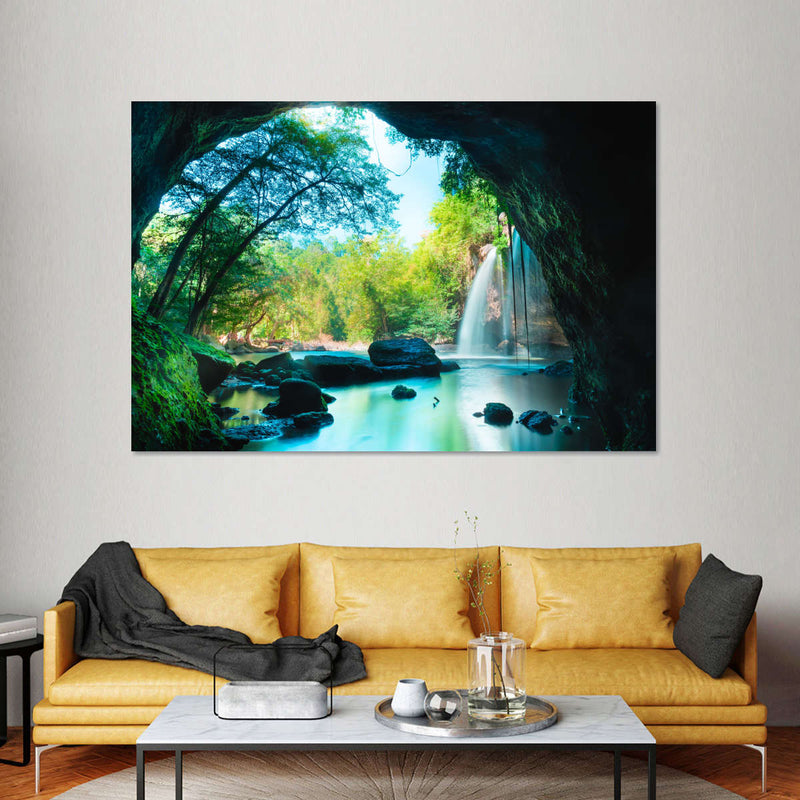 Thai Cave Waterfall Wall Art