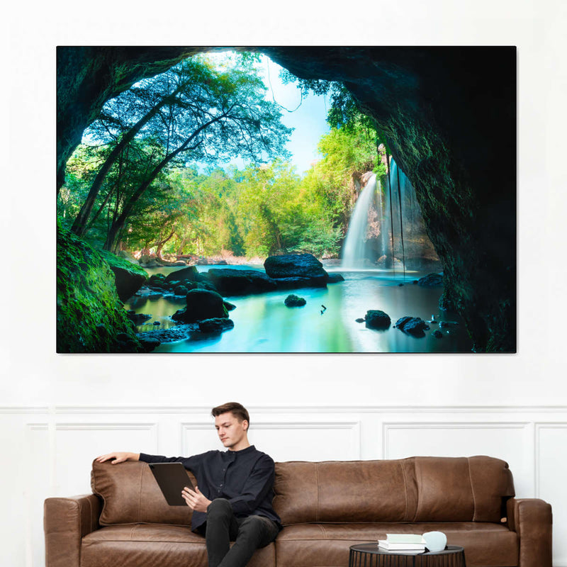 Thai Cave Waterfall Wall Art