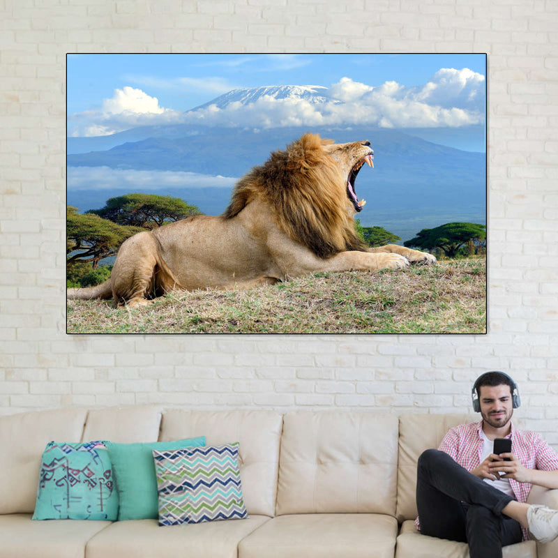 Roaring Safari Lion Wall Art