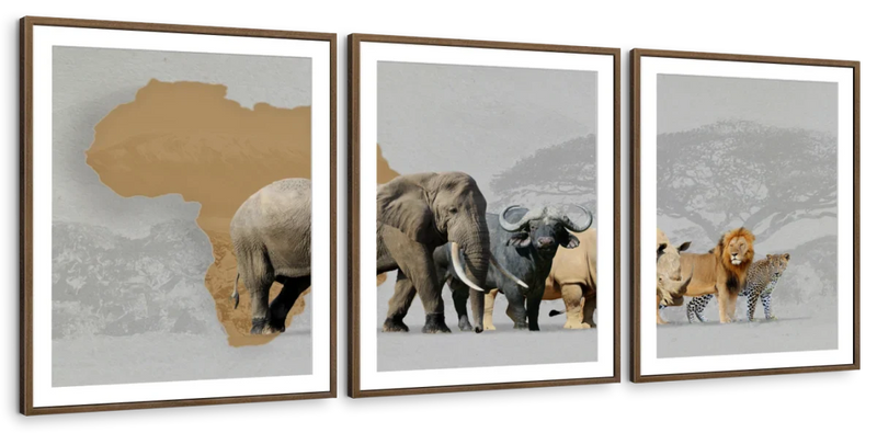 Iconic Safari Animals Wall Art