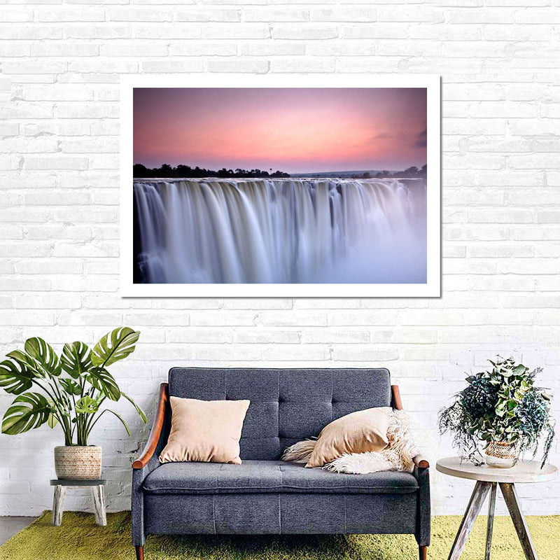 Sunset At Victoria Falls Wall Art