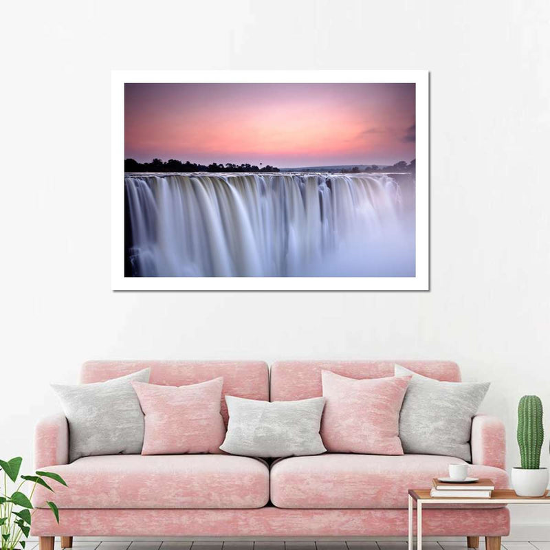Sunset At Victoria Falls Wall Art