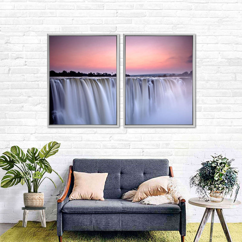 Sunset At Victoria Falls Wall Art
