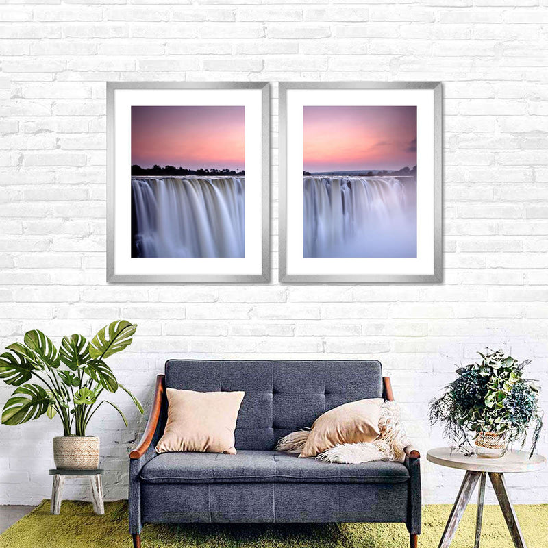 Sunset At Victoria Falls Wall Art