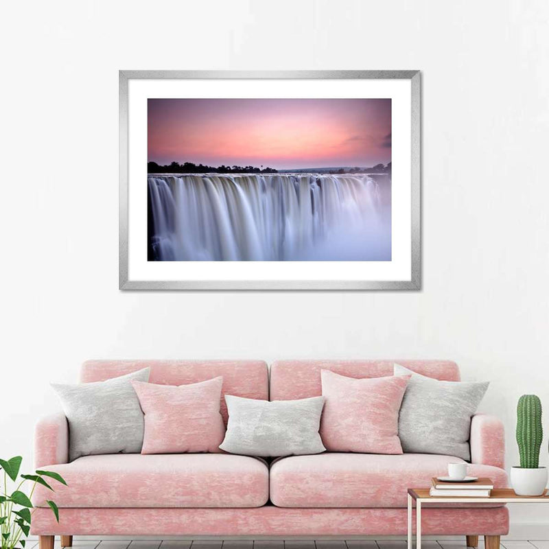Sunset At Victoria Falls Wall Art