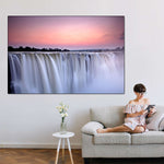 Sunset At Victoria Falls Wall Art