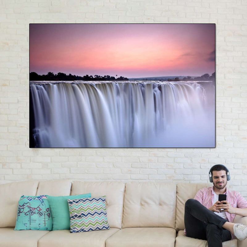 Sunset At Victoria Falls Wall Art