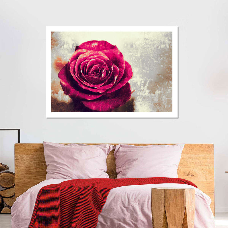 Textured Grunge Rose Wall Art