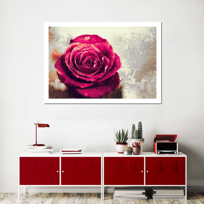 Textured Grunge Rose Wall Art