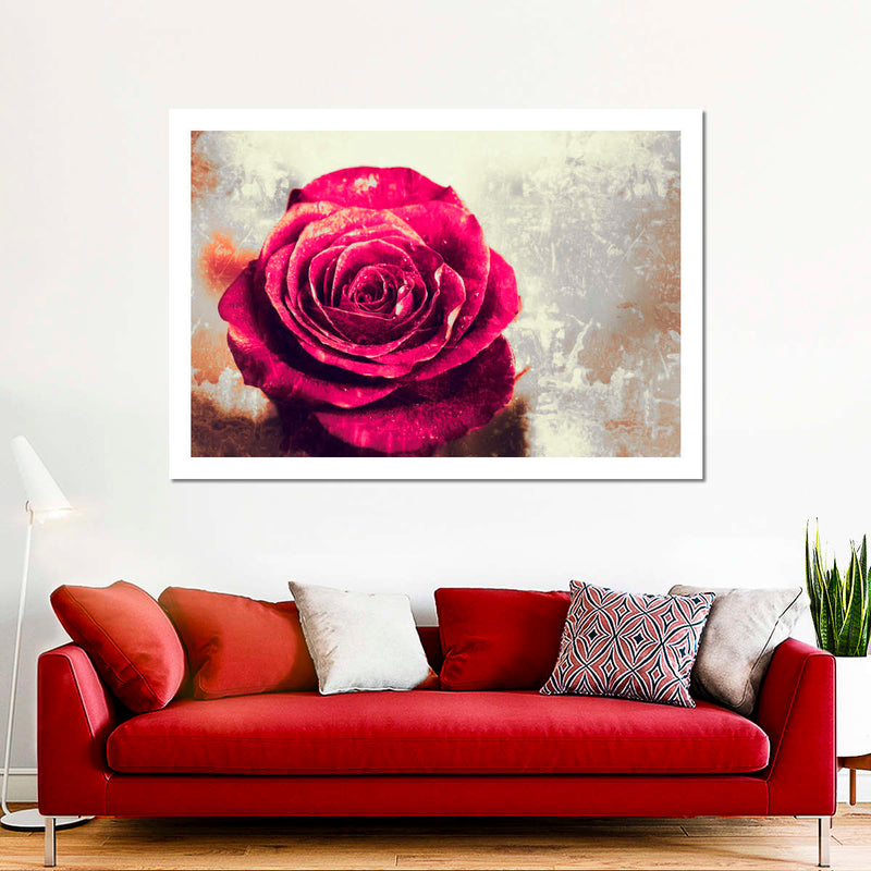Textured Grunge Rose Wall Art