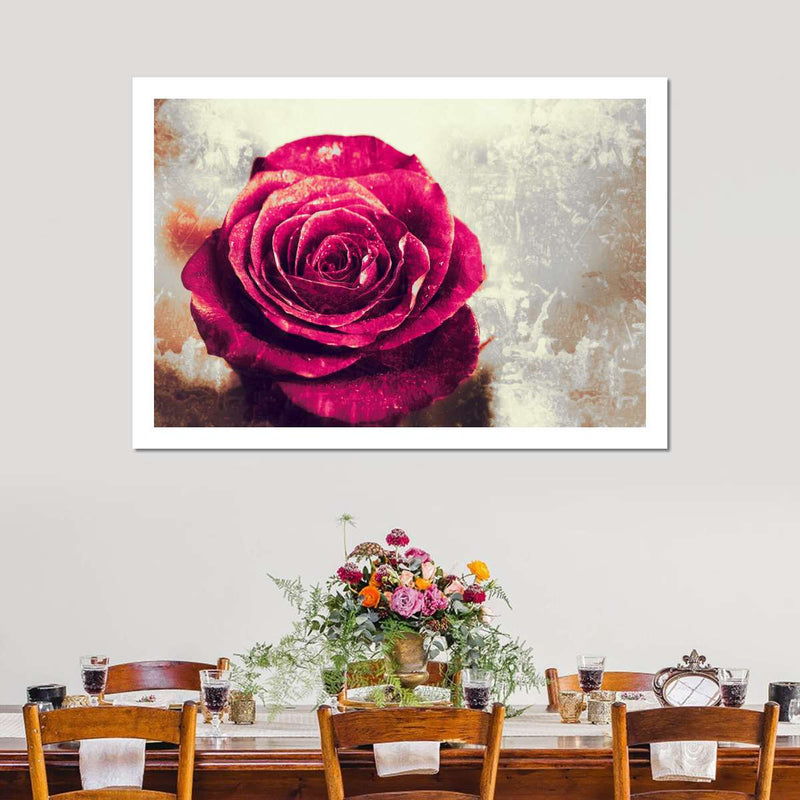 Textured Grunge Rose Wall Art