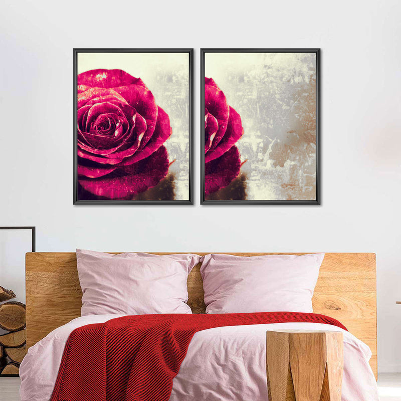 Textured Grunge Rose Wall Art