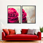 Textured Grunge Rose Wall Art