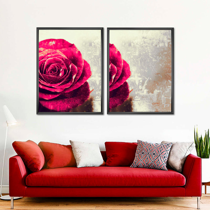 Textured Grunge Rose Wall Art