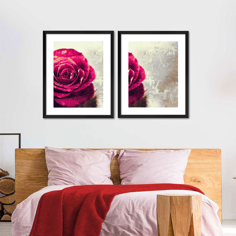 Textured Grunge Rose Wall Art