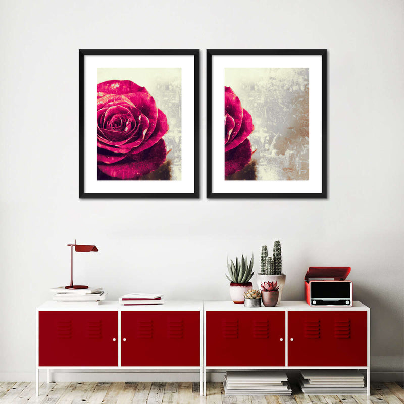 Textured Grunge Rose Wall Art