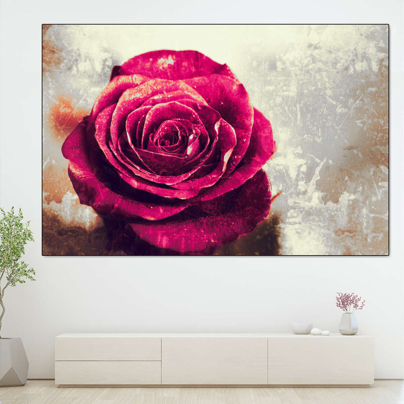 Textured Grunge Rose Wall Art