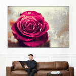 Textured Grunge Rose Wall Art
