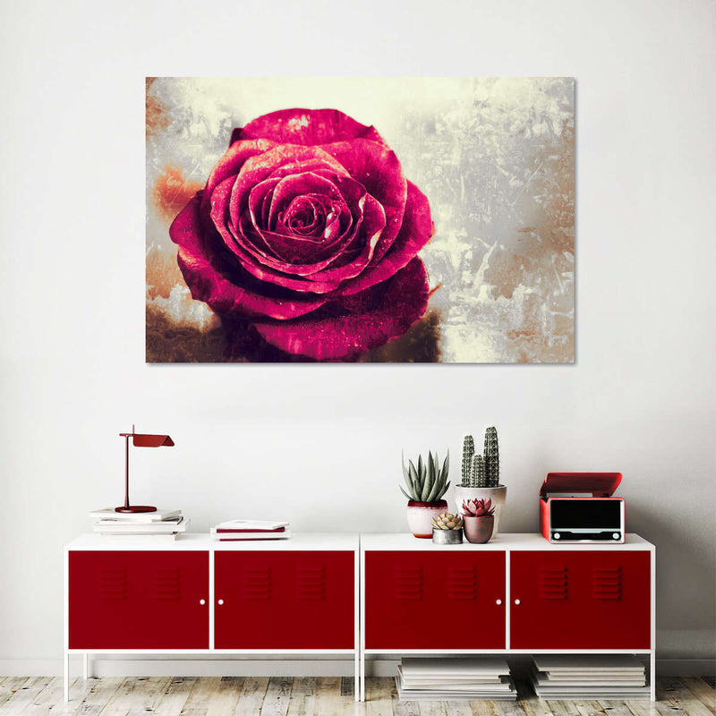 Textured Grunge Rose Wall Art