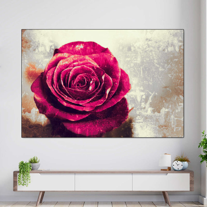 Textured Grunge Rose Wall Art