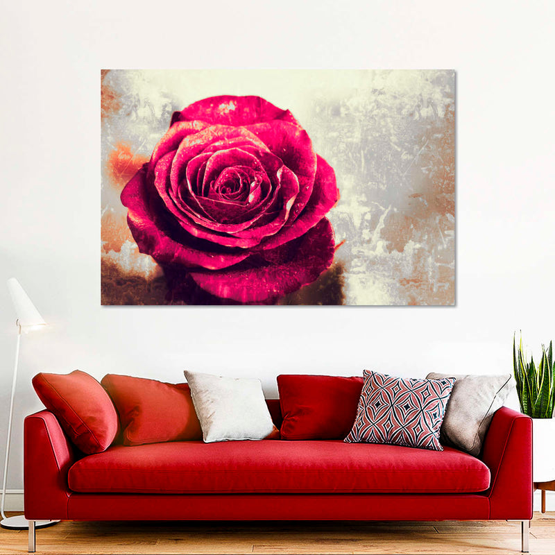 Textured Grunge Rose Wall Art