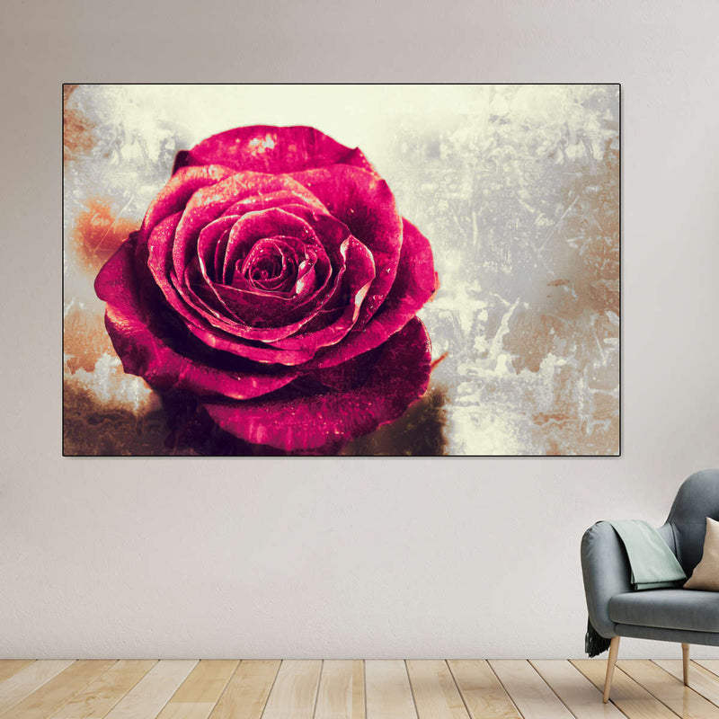 Textured Grunge Rose Wall Art