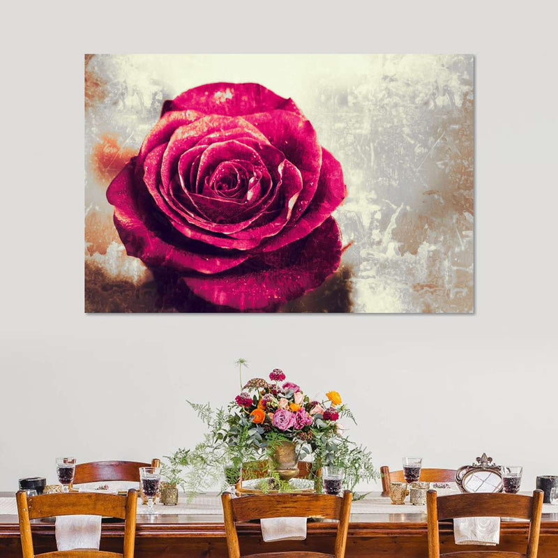 Textured Grunge Rose Wall Art