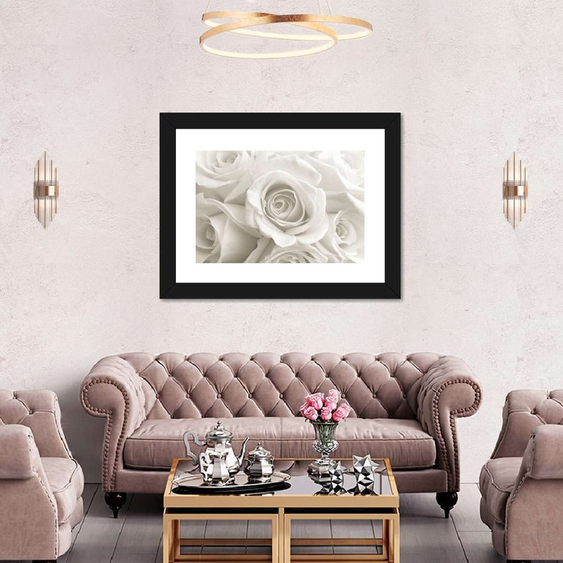 Pure White Roses Wall Art