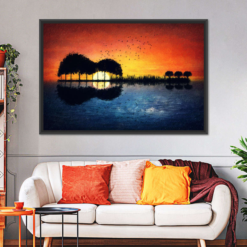 Guitar Sunset Wall Art