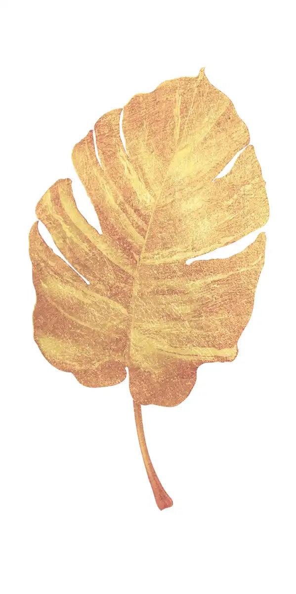 Triple Golden Leaves Wall Art