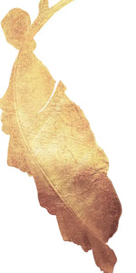 Triple Golden Leaves Wall Art