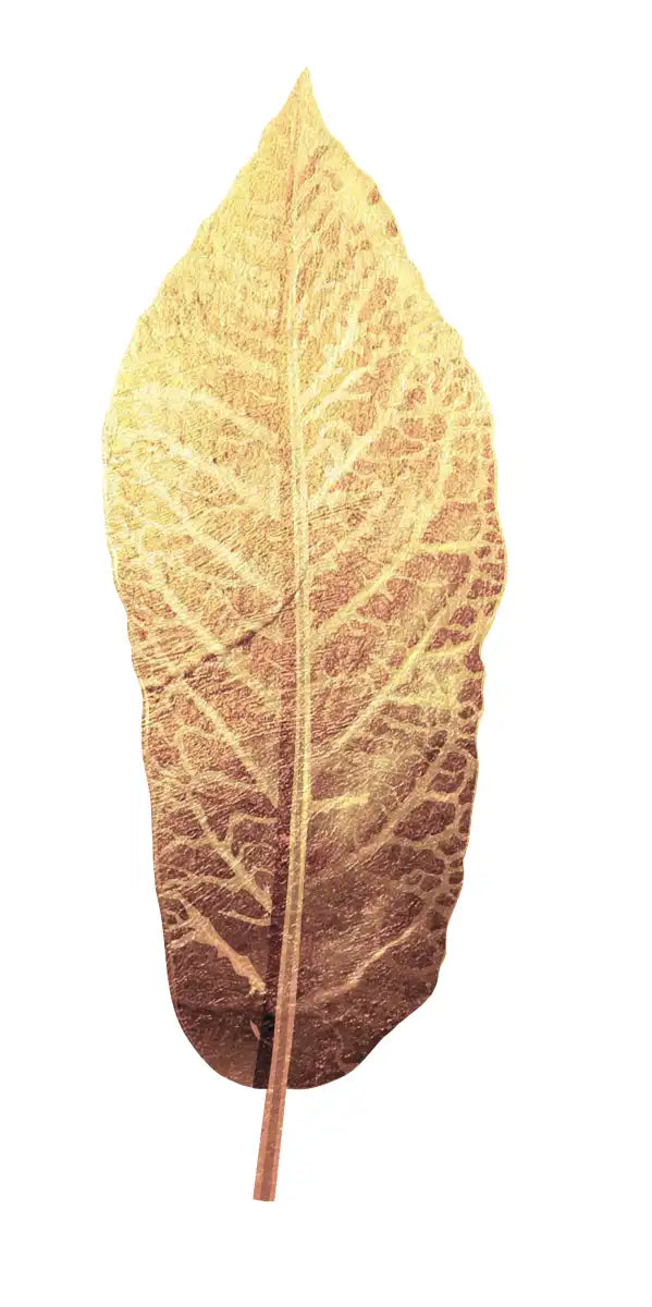 Triple Golden Leaves Wall Art