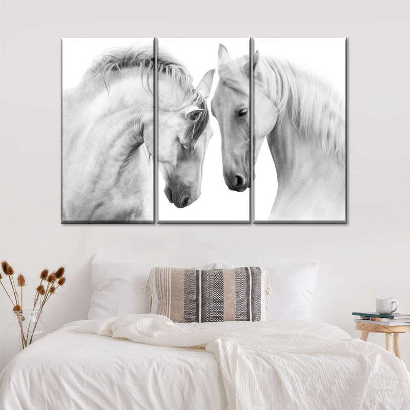 White Horse Couple Wall Art
