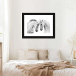 White Horse Couple Wall Art