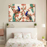 Royal Blue Peacocks Wall Art