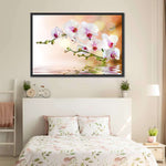 Orchid Flowers On Water Wall Art