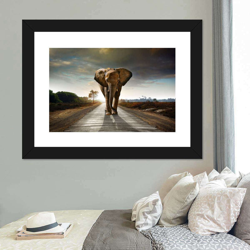 Walking Lone Elephant Wall Art