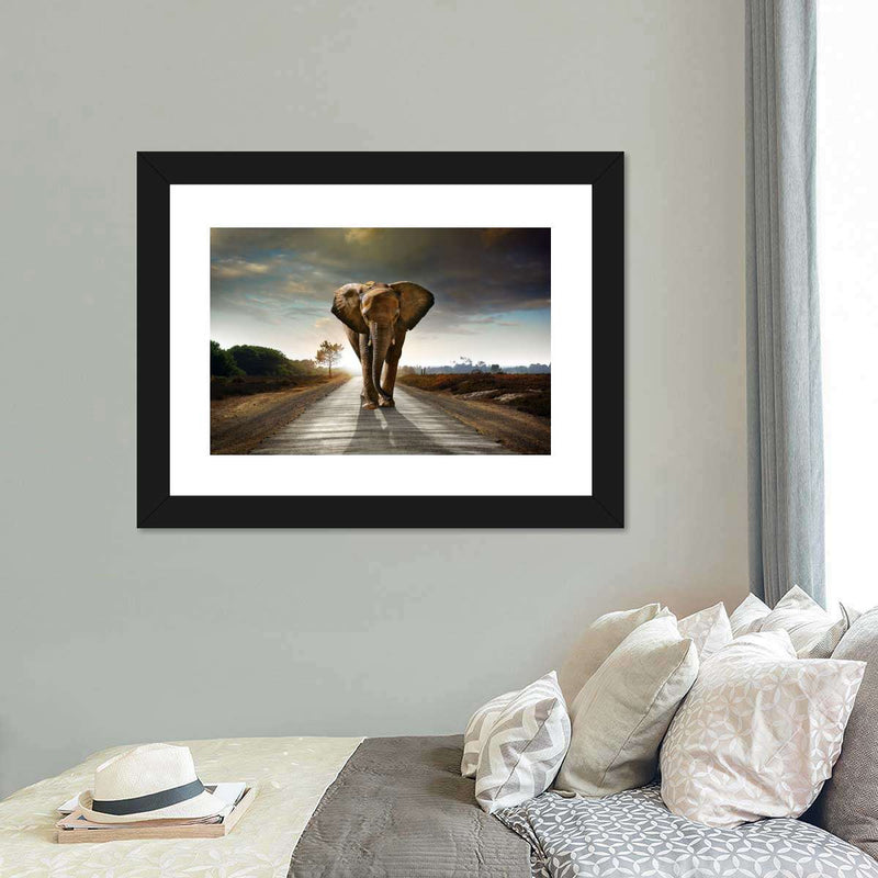 Walking Lone Elephant Wall Art