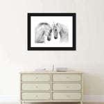 White Horse Couple Wall Art