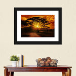 Serengeti Park Sunset Silhouette Wall Art