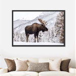 Snowy Moose Wall Art