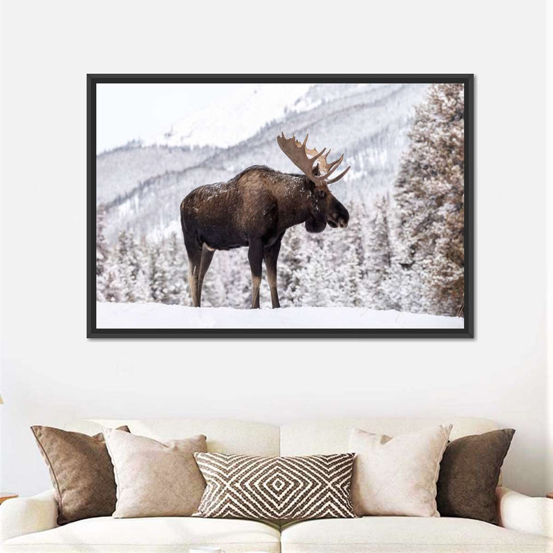 Snowy Moose Wall Art