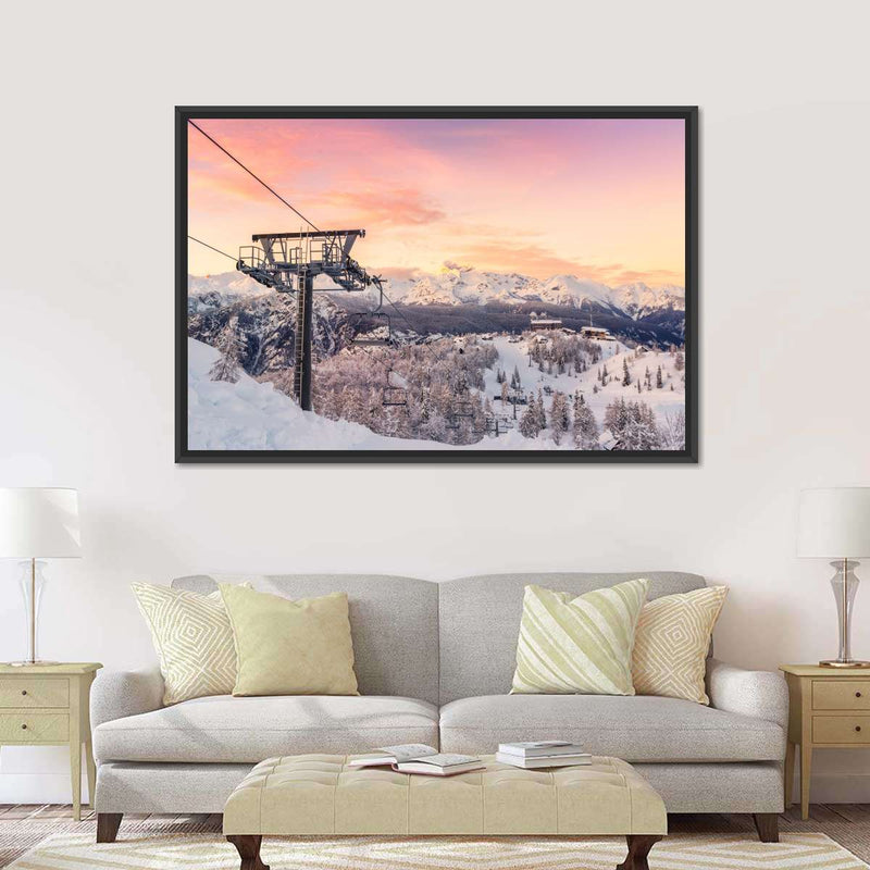 Skiing On Snowy Mountain Wall Art