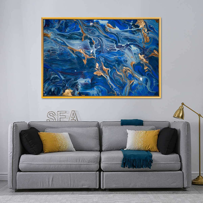 Navy And Gold Abstract Wall Art