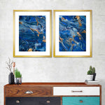 Navy And Gold Abstract Wall Art