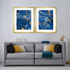 Navy And Gold Abstract Wall Art