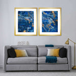 Navy And Gold Abstract Wall Art